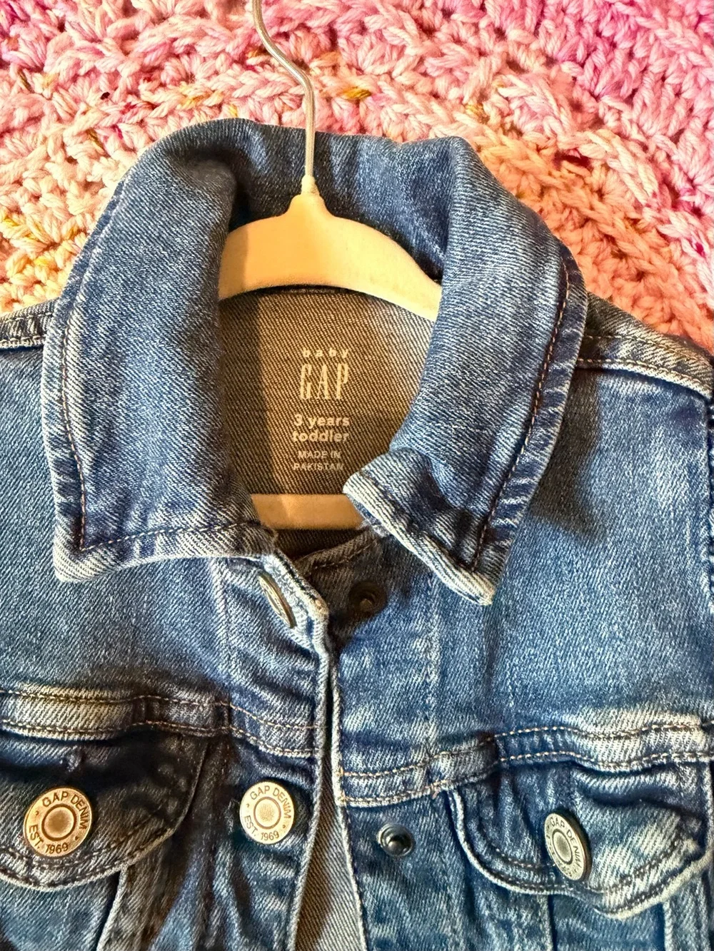 GAP Girls Blue Denim Jacket with Button Front